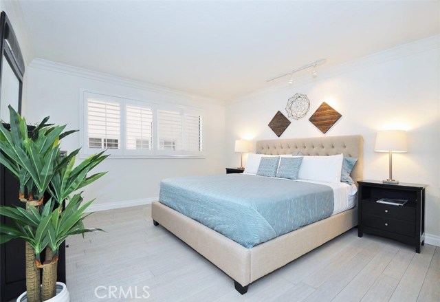 Bamboo wood floors, crown molding, Plantation shutters.