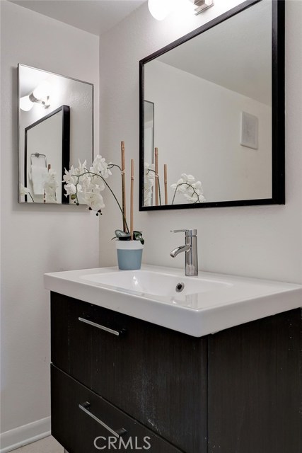 Even the powder room is updated and fresh, ready for your guests!