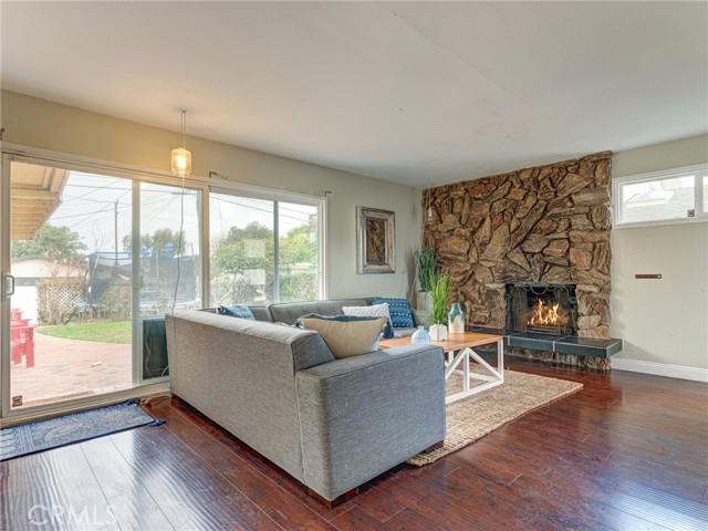 Natural light floods the living room through the sliding doors leading to the large back yard. Walteria in Torrance has more sunny days than almost any city in the country.