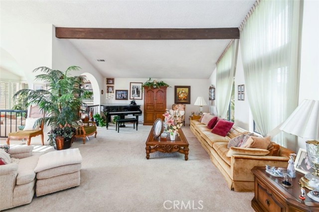 Living Room with Cathedral Ceiling