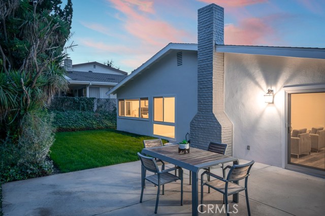 Back patio at sunset