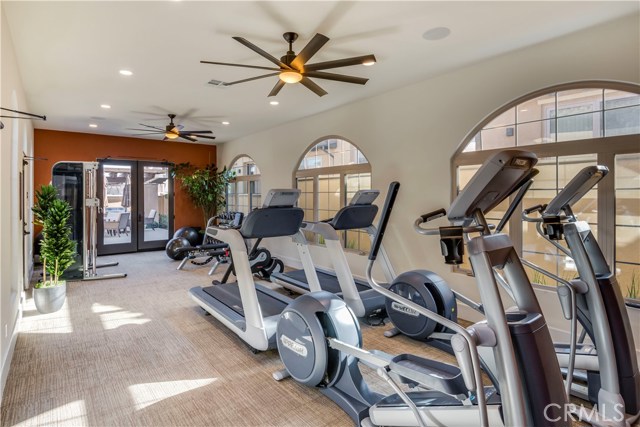 Full gym with lockers, restrooms, and showers. Other amenties include a clubhouse with kitchen and gorgeous conference room with fireplace, entertainment areas, outdoor seating areas with BBQ's, and a Bocce court (to be built). HOA dues $505.50 per months and will go down when Sol y Mar is sold out.