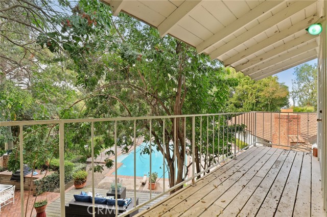Balcony off of the upstairs bedroom/library.