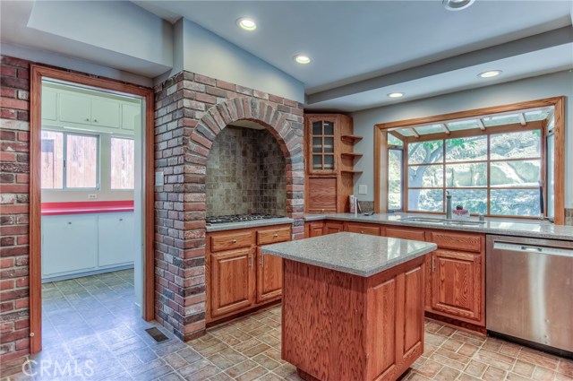 View of kitchen into laundry room