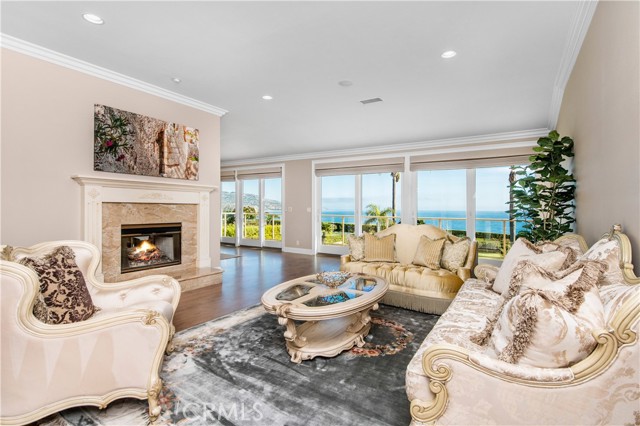 Formal living room with panoramic ocean views