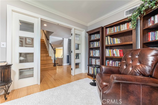 Nice home office with glass french doors