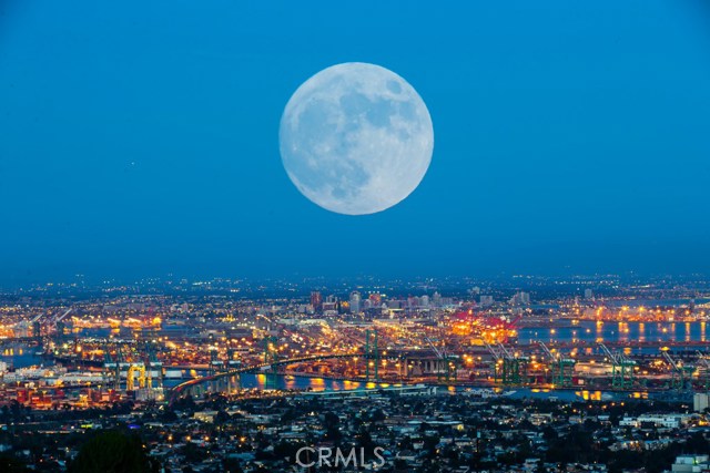 Full Moon hanging over the Harbor (no alteration) - View from the House