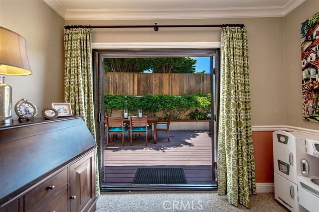 French doors open to the private back yard