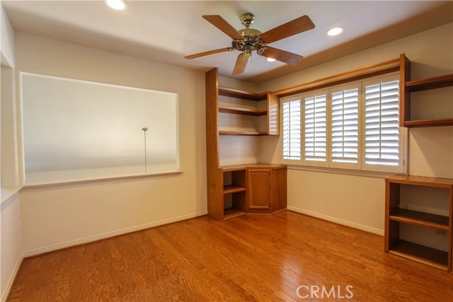 Bedroom 4 or Den with built-in cabinetry.