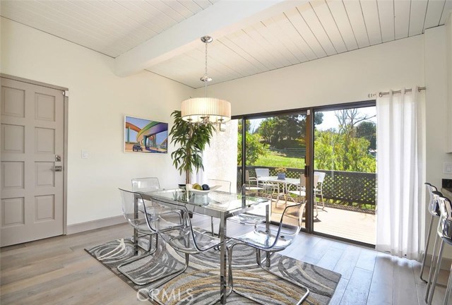 Kitchen dining area with balcony