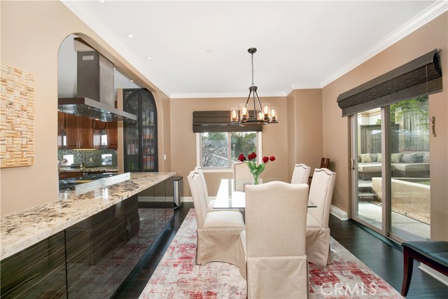 dining buffet & slider to yard