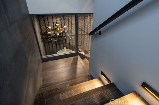 Steps to basement, wine cellar