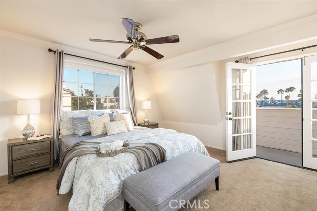 Master suite with French doors to balcony