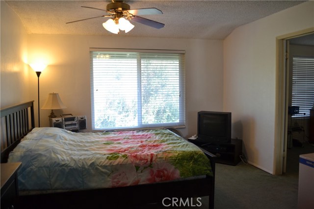 Master bed with window view to west of property. Large tree provides lots of privacy.