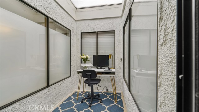 Enclosed Atrium with new skylight for office or gym equipment