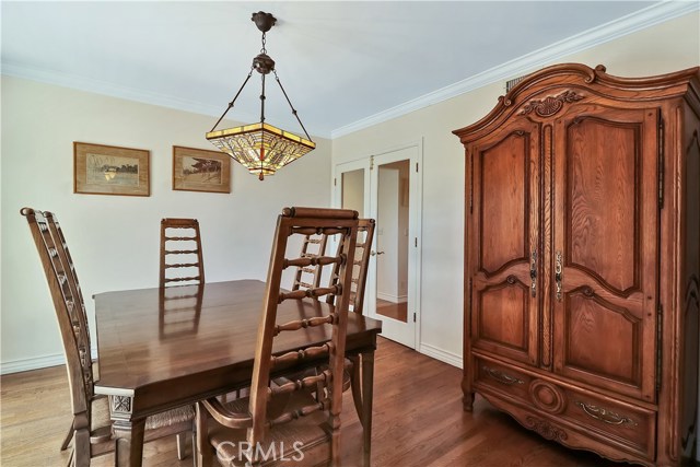 Dining room facing the French doors leading to the Foyer