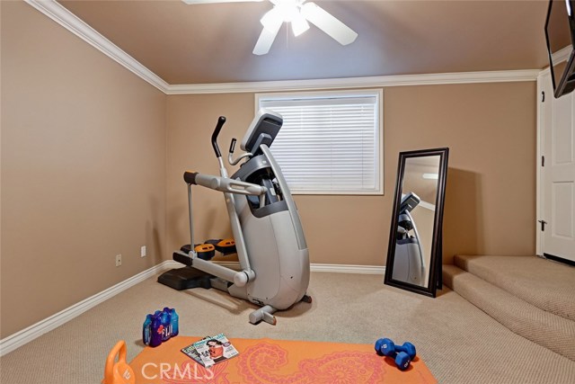 This private third bedroom is currently being used as a gym, with it's own entry - but could be a fantastic guest room.