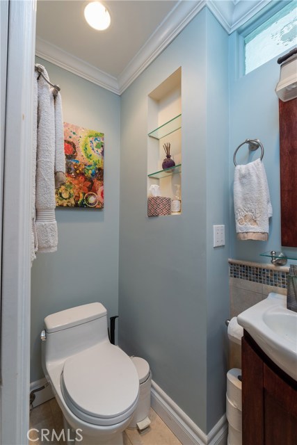 Upstairs hallway ¾ bath partial view.