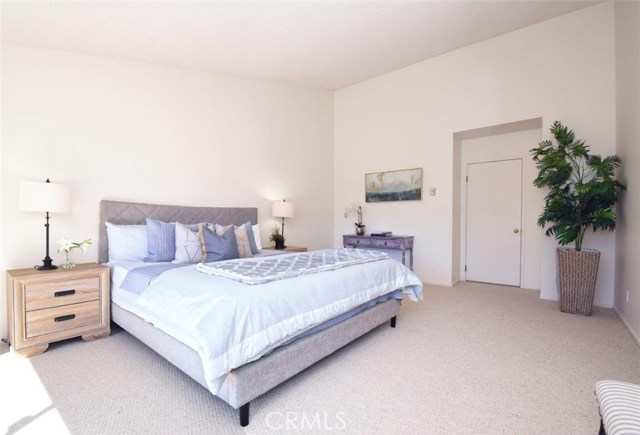 Master Bedroom with High Vaulted Ceilings