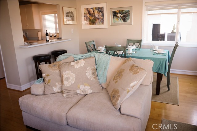 Living Area With View of Kitchen Bar in Rental Unit.