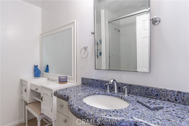 Second bath vintage marble counter and vanity