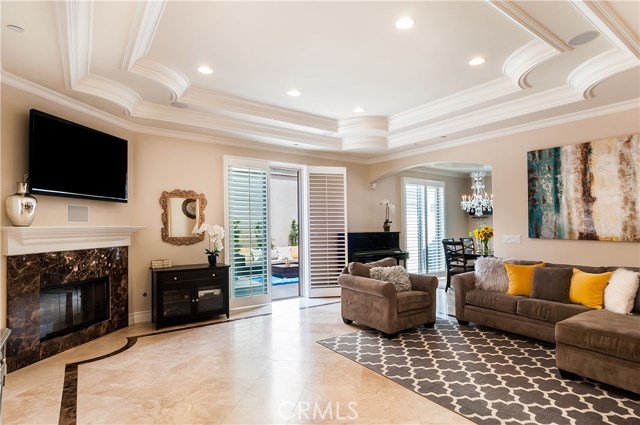 The spacious living area is located just off the main entrance.