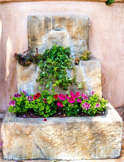 Fountain Planted With Flowers