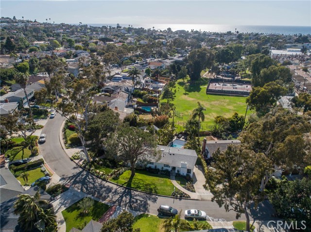 overhead shot of the house and El Retiro Park - and the Pacific Ocean!