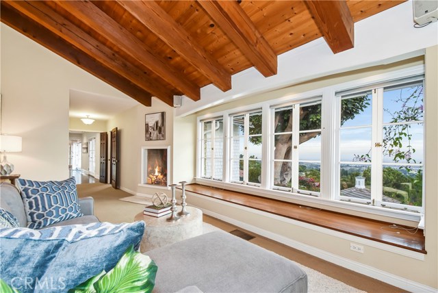 Master Bedroom with fireplace and views