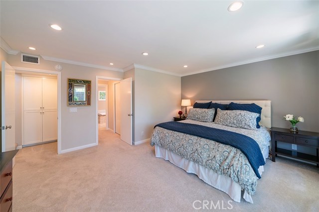 Master suite with dressing area, walk in closet and bathroom with separate shower and Jacuzzi tub.