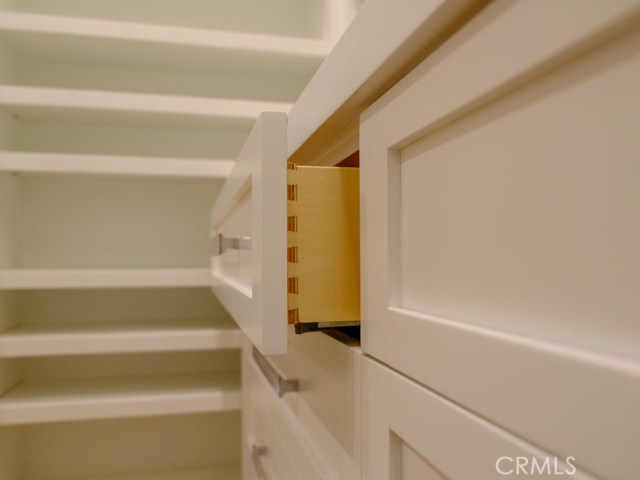 An example of the custom rabbet joints with all the custom, solid wood drawer boxes throughout the home.