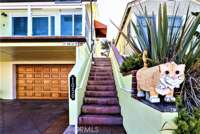 The side stairway leads up to the main entrance into the living/great room.