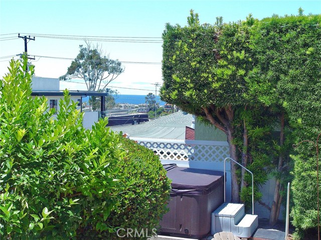 The Spacious Rear Yard has a Spa Tub and Ocean Views