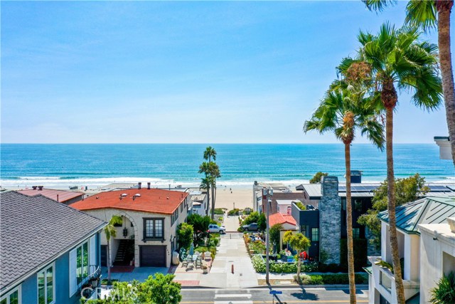 Aerial shot of walk street ocean view
