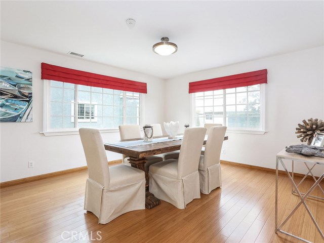 Dining room with bamboo flooring