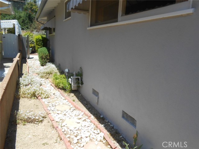 Side of Home Walkway with Stepping Stone leading Up to yet another Side Entrance to Backyard.
