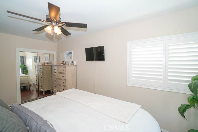 Master bedroom view facing closet