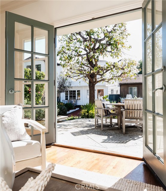French doors open to patio