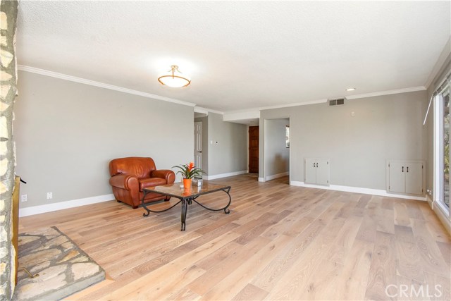 From bonus room toward entry door