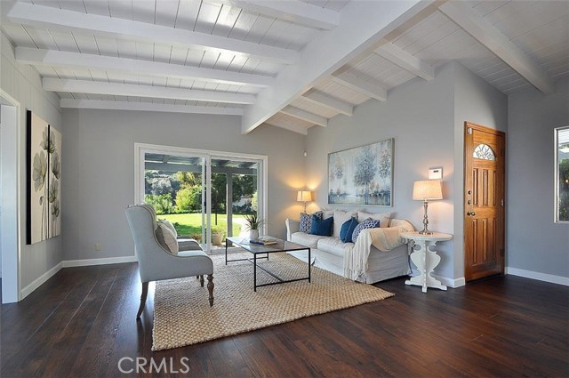 View of the living room and front door.