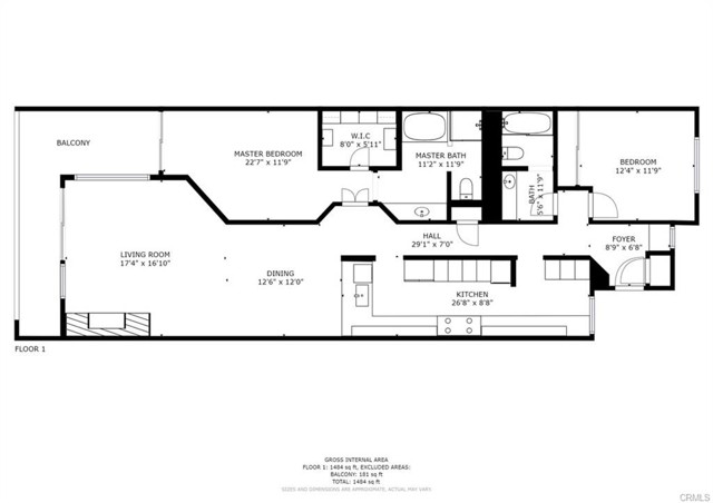 Basic floorplan- Subject unit is slightly larger as it is an end unit.