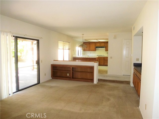 view from family room toward kitchen