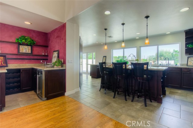 The wet bar with ample counter space is an added plus for entertaining friends and family.