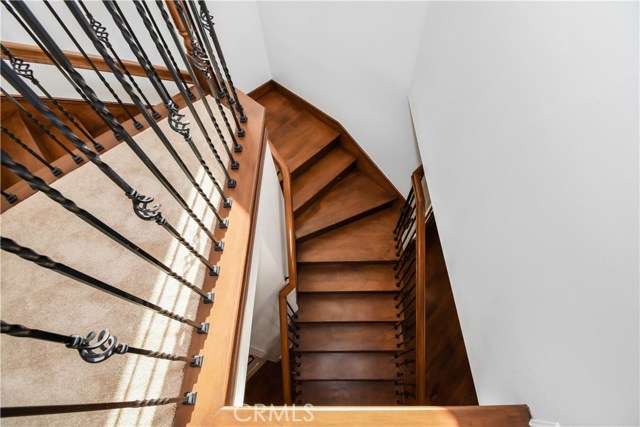 Note the wide planks of wood... This stair case is a show stopper!!