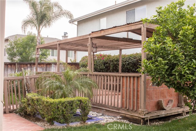 Beautifully landscaped in backyard.