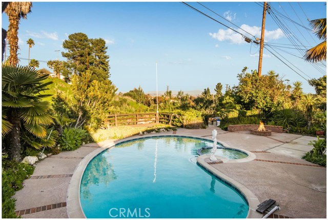 Swimming pool - view of LA Basin and City Lights as well as the Canyon (Pictures taken on an unclear day).