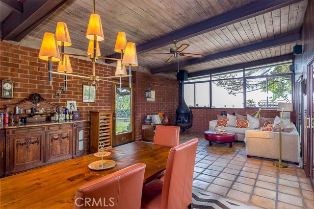 Family room and dining room