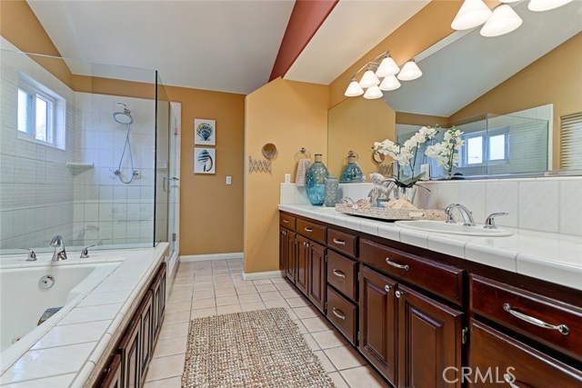Master Bathroom with Separate Tub/Shower and Dual Sink Countertop