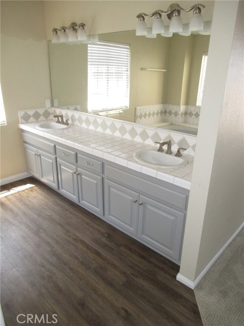 Master Bath with dual sinks.