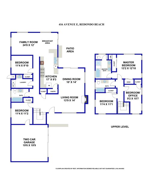 Floor Plan of main level and upper level.